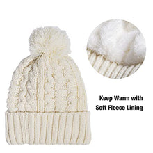 Load image into Gallery viewer, Fleece Lined Cable Knit Beanie Hat Scarf Glove Set
