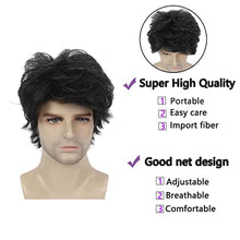 Load image into Gallery viewer, Mens Layered Wavy Synthetic Fiber Full Wig

