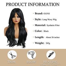 Load image into Gallery viewer, Long Wavy Black Wig With Bangs Wig Store 
