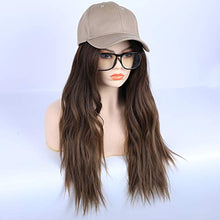 Load image into Gallery viewer, 24 inch Wavy Long Brown Middle Parting Heat Resistant Synthetic Wig Wig Store
