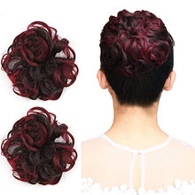 Load image into Gallery viewer, Highlighted Synthetic Hair Messy Bun Extensions 2pcs set Wig Store
