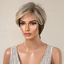 Load image into Gallery viewer, Short Pixe Cut Wig Ombre Blonde Brown
