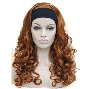 Red Long Curly Synthetic Headband Wig Wig Store 