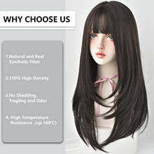Load image into Gallery viewer, Long Straight Wig With Bangs 22&quot;Inch Wig Store 
