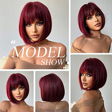 Load image into Gallery viewer, Short Straight Wine Red Bob wig Wig Store 
