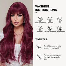 Load image into Gallery viewer, Red Wine Long Synthetic Wig Wig Store 
