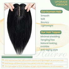 Load image into Gallery viewer, Clip in Hair Topper Human Hair with Silk Base Hairpiece
