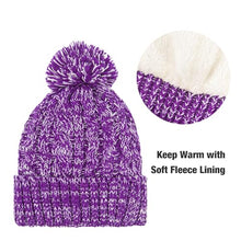 Load image into Gallery viewer, Fleece Lined Cable Knit Beanie Hat Scarf Glove Set
