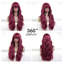 Load image into Gallery viewer, Red Wine Long Synthetic Wig Wig Store 
