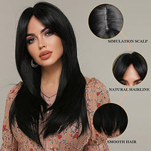 Load image into Gallery viewer, Long Black Womens Synthetic Hair Wig Wig Store 
