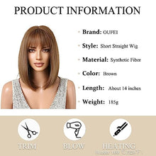 Load image into Gallery viewer, Light Golden Auburn Brown Bob Wig With Bangs
