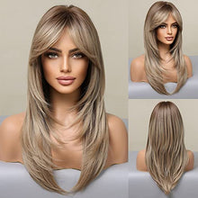Load image into Gallery viewer, Long Layered Ash Grey Blonde Wig Wig Store 
