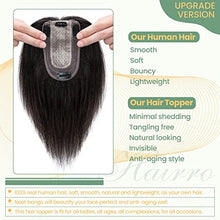 Load image into Gallery viewer, Clip in Hair Topper Human Hair with Silk Base Hairpiece
