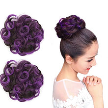 Load image into Gallery viewer, Highlighted Synthetic Hair Messy Bun Extensions 2pcs set Wig Store
