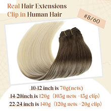 Load image into Gallery viewer, Clip in Balayage Chocolate Brown to Caramel Blonde and Brown Human  Hair Extensions Wig Store
