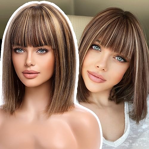 Brown Mixed Blonde Highlights Bob Wig Wig Store All Products