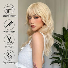 Load image into Gallery viewer, Wavy Heat Resistant Dark Blonde Wig
