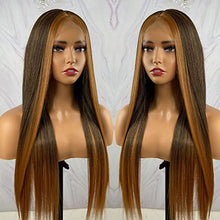 Load image into Gallery viewer, Brown Lace Front Wig with Blonde Highlights Wig Store 
