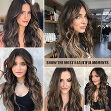 Load image into Gallery viewer, 24 inch Wavy Long Brown Middle Parting Heat Resistant Synthetic Wig Wig Store
