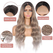 Load image into Gallery viewer, Heat Friendly Ash Blonde Lace front wig Dark Roots Wig Store
