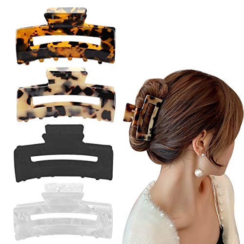 4PCS Leopard Non-Slip Hair Claw Clip