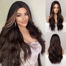 Load image into Gallery viewer, Dark Brown Synthetic Heat Resistant Fibre Wig with Front Bold Highlight Wig Store
