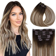 Load image into Gallery viewer, Ombre Human Hair Clip in Hair Extensions
