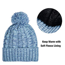 Load image into Gallery viewer, Fleece Lined Cable Knit Beanie Hat Scarf Glove Set
