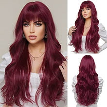 Load image into Gallery viewer, Red Wine Long Synthetic Wig Wig Store 
