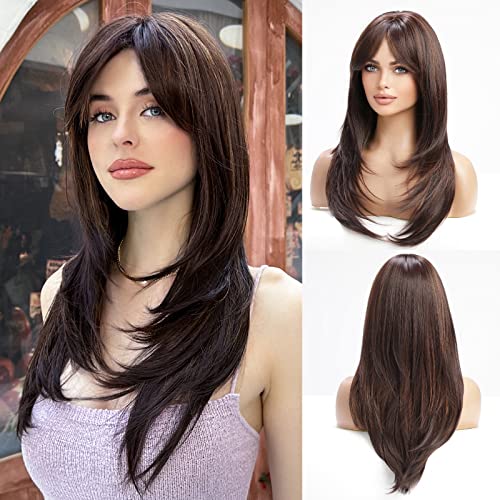 Synthetic Layered Hair with Highlighted Bangs Wig Store 