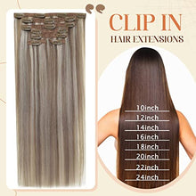 Load image into Gallery viewer, Clip in Balayage Chocolate Brown to Caramel Blonde and Brown Human  Hair Extensions Wig Store
