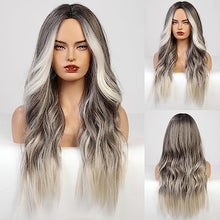 Load image into Gallery viewer, Long Ombre Blonde Gray Wavy Wig
