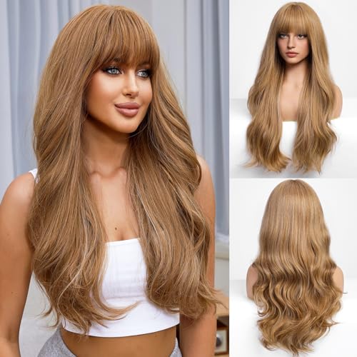 Honey Blonde Wavy Wig Synthetic Heat Resistant Fiber Wig Wig Store All Products