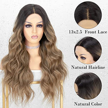 Load image into Gallery viewer, Curly Ash Blonde Lace Front Wig with Dark Roots Wig Store
