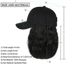 Load image into Gallery viewer, Baseball Cap Hair with 14 Inch Wavy Hair Wig Store
