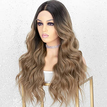 Load image into Gallery viewer, Curly Ash Blonde Lace Front Wig with Dark Roots Wig Store
