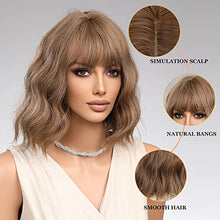Load image into Gallery viewer, Short Wave Ash Blonde Bob Wigs With bangs Wig Store 
