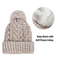 Load image into Gallery viewer, Fleece Lined Cable Knit Beanie Hat Scarf Glove Set
