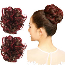 Load image into Gallery viewer, Highlighted Synthetic Hair Messy Bun Extensions 2pcs set Wig Store
