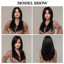 Load image into Gallery viewer, Long Black Womens Synthetic Hair Wig Wig Store 
