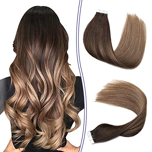 Human Hair Tape in Extensions Ombre Baylage Hair 14 Inch Tape in Extensions Wig Store