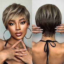 Load image into Gallery viewer, Short Pixe Cut Wig Ombre Blonde Brown Wig Store African Wigs
