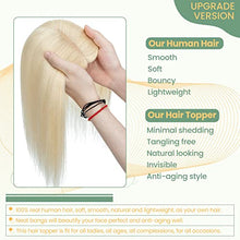 Load image into Gallery viewer, Clip in Hair Topper Human Hair with Silk Base Hairpiece
