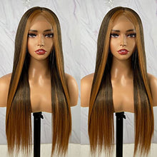 Load image into Gallery viewer, Brown Lace Front Wig with Blonde Highlights Wig Store 
