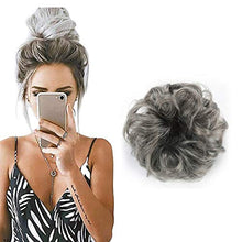 Load image into Gallery viewer, Grey Messy Hair Bun Hairpiece Wig Store
