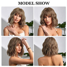 Load image into Gallery viewer, Short Wave Ash Blonde Bob Wigs With bangs Wig Store 
