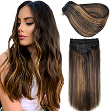 Load image into Gallery viewer, Real Hair Balayage Clip in Hair Extensions
