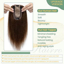 Load image into Gallery viewer, Clip in Hair Topper Human Hair with Silk Base Hairpiece
