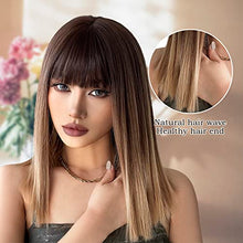 Load image into Gallery viewer, Short Ombre Blonde Wig with Light Bangs Wig Store 
