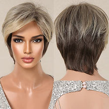 Load image into Gallery viewer, Short Pixe Cut Wig Ombre Blonde Brown
